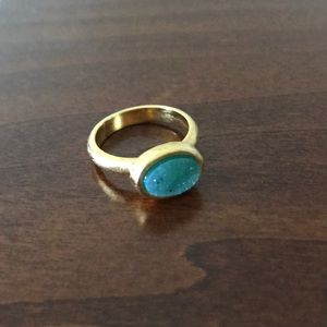 Green Druzy Ring